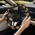 thumbnail image 3 of Uorisanigo Sunflower Pattern Fluffy Steering Wheel Cover for Winter Fashion Car Steering Wheel Protector for Women Breathable 15 Inch Car Wheel Cover for Vehicle Car Accessories Gift for Birthday, 3 of 8