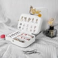 thumbnail image 5 of RUseeN Travel Jewelry Box, Upgraded Travel Jewelry Case, Portable Jewelry Boxes for Women, PU Leather Jewelry Box, Travel Jewelry Organizer for Necklaces, Rings, Earrings, Bracelets, White, 5 of 8