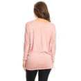 thumbnail image 4 of Moa Collection Women's Relaxed Fit Tunic Top Dolman Sleeve Knit Casual Style, 4 of 4