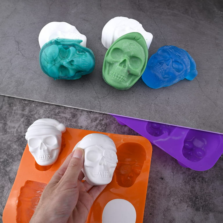 Pompotops Up to 50% off! Halloween 6-piece Cake Mould Silicone Skull Baking  Cake Mould Large Skull Mould 