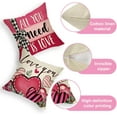thumbnail image 4 of Valentine''s Day Pink Heart Decorative Throw Pillow Covers 18x18 Set of 4, All You Need is Love Hugs es Cushion Case Decor, Be Mine Buffalo Plaid Anniversary Wedding Home Decoration for Sofa, 4 of 6