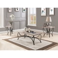 thumbnail image 2 of Rectangular Wood and Metal Coffee End Table Set, Gray and Black, Pack of 3, 2 of 2