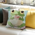 thumbnail image 3 of ZFLMY Party Decor Birthday Gift Frog Cake Kawaii 100% Linen Pillow Covers for Home Sofa Couch 24x24in, 3 of 5