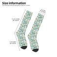 thumbnail image 3 of JUNZAN Fun Novelty Knee Warmer High Socks-Floral In Teal, 3 of 8