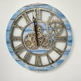 thumbnail image 5 of THE GEARS CLOCK Wall Clock with Real Moving Gears AM-LI_ 24 in Round Ocean-Blue, 5 of 7