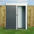 thumbnail image 6 of Sunmthink 5x3 ft Outdoor Metal Storage Shed with a Movable Door, Metallic Grey, 6 of 10