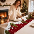 thumbnail image 6 of Eolstice Christmas Table Runner, Long Strip Tabletop Centerpiece, Holiday Dinner Decor, Festive Red Dining Table Linen, Winter Home Party Supplies, 6 of 7