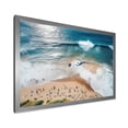 thumbnail image 2 of Designart "Majesty in Blue Aerial Beach Views IV" Beach Framed Wall Art Decor - Coastal White Beach & Ocean Hallway Framed Wall Art Decor, 2 of 6
