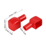 Pair Battery Terminal Covers Car Positive Negative Insulating Protector Cap Red Black