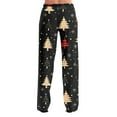thumbnail image 6 of WTOBBY Women's Christmas Print Anime Pajama Pants, Casual Sleepwear with Drawstring Waist, Loose Fit for Yoga and Comfort, Festive Designs for Home Wear,Black L, 6 of 7