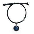 thumbnail image 1 of Libra Constellation Zodiac Sign Bracelet Leather Rope Wristband Black Jewelry, 1 of 3