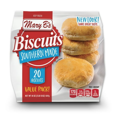 Mary B's Southern Made Biscuits, Value Pack, 44 oz, 20 Count (Frozen)
