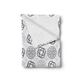 thumbnail image 2 of Celtic Soft Flannel Fleece Throw Blanket, Traditional Ireland Round Celtic Love Knots with Shamrock Motifs Artwork Pattern, Cozy Plush for Indoor and Outdoor Use, 60" x 80", Grey White, by Ambesonne, 2 of 5