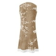 thumbnail image 5 of CHUANK Robes d'Été pour Femmes Grande Taille Robes d'Été Grande Taille pour Femmes Plage Col en U Sans Manches Faux Deux Pièces Robe T-Shirt de Fête Midi Robe Ample, 5 of 5