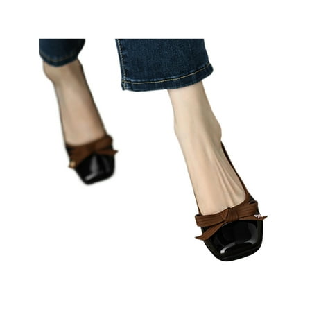 

Avamo Womens Comfort Heels Shoe Square Toe Office Shoes Walking Chunky Heeled Pumps Black 7.5