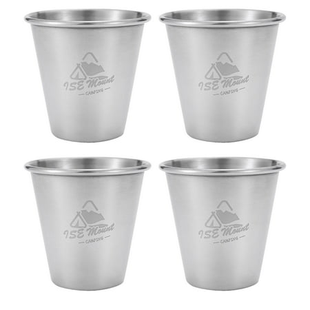 

Stainless Steel Cups | 80ml Stackable Stainless Steel Cups | Set of 4 Small Metal Cup Campfire Mug for Outdoor Camping Hiking Backpacking