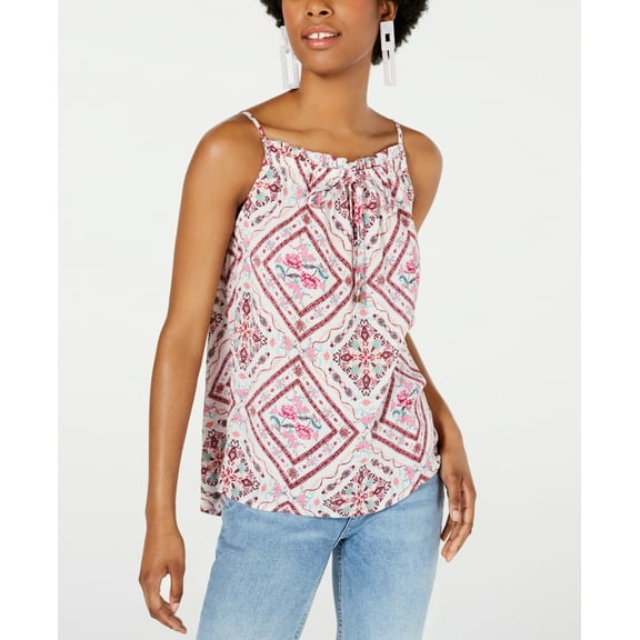 Hippie Rose Juniors Printed Tie-front Tank Top Size XS