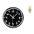 thumbnail image 1 of Reloj de pared,Reloj de pared silencioso y decorativo que no hace tictac,Escultura de estatua,Estatuas y figuras con gestos de los dedos de la mano,Esculturas de mano creativas y modernas con, 1 of 8