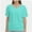 Aqua, variant on Womens Short Sleeve V Neck Dolman Tops with Side Shirring Loose Fit Shirts