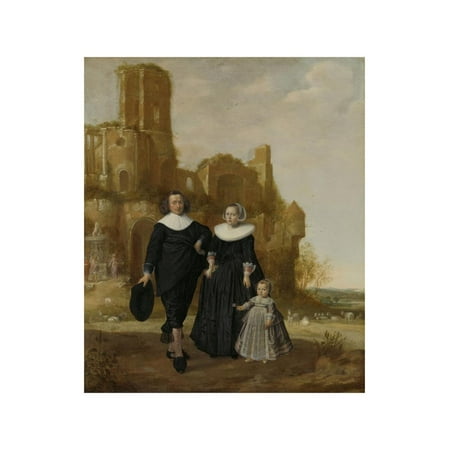 Portrait of a Family Group in a Landscape Print Wall Art By Herman Meynderts