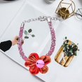 thumbnail image 6 of Luxury Rhinestone Cat Collar Pet Flower Bell Decoration, Adjustable Length, Pet Accessories for Cats and Puppies - S, 6 of 7