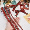 thumbnail image 3 of 3 Rolls 0.5/0.8/1 inch Christmas Ribbon Wired 75 Yards Red Christmas Tree Ribbon Polyester Striped Ribbon Decorative Ribbon Wreath Bow Decoration, 3 of 7