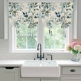 thumbnail image 4 of Spring Flowers Balloon Curtains for Living Room/French Door, Watercolor Floral Leaves Botanical Beige Tie Up Curtains 63 Inch Length Energy Saving Kitchen Curtains Shades for Windows 42"x63", 4 of 8