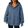 thumbnail image 3 of Womens Oversized V Neck Hoodies with Thumb Hole Pullover Sweatshirts Y2k Clothes Fall Fashion Outfits S, 3 of 8