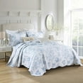 thumbnail image 3 of 3 Piece Printed Floral Quilt Set Lightweight Bedspread Set BY321, 3 of 9