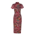 thumbnail image 5 of Vestido cheongsam largo de verano y otoño Vestido de mujer ajustado Rendimiento, 5 of 5