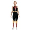 thumbnail image 1 of Freebily Kids Girls Shiny Metallic Gymnastic Unitard Sleeveless Bodysuit for Training and Performance Red 12, 1 of 6