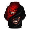 thumbnail image 3 of Rebaike Yin Yang Inspired Hoodie for Men Women, Black White Duality Monster Grin Graphic Pullover, Creepy Smile Gothic Streetwear Sweatshirt, Light and Dark Abstract Hooded Top ﻿, 3 of 8