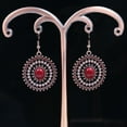 thumbnail image 4 of Sunyuer Vintage Bohemian Dangle Earrings for Women Retro Geometric Round Earrings Hollow Out Sculpted Ethnic Earrings Boho Statement Earrings for Women, 4 of 6
