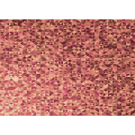 Ahgly Company Machine Washable Indoor Rectangle Transitional Crimson Red Area Rugs, 7' x 9'