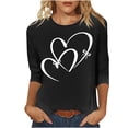 thumbnail image 3 of TaTaai Women's A 3/4 Sleeve Christmas Printed Round-neck Top Gift, 3 of 6