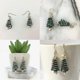 thumbnail image 2 of Pendientes de mujer con diseño de árbol de Navidad y purpurina verde., 2 of 3