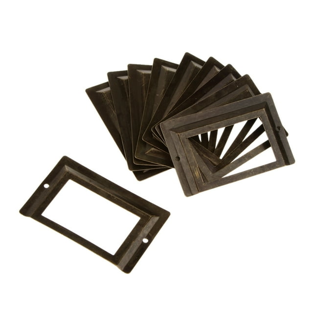 10pcs Cajón Marco Del pequeña sala Etiqueta Manija De Extracción Nombre Del Archivo Titular De La Tarjeta Cobre Plata Macarena Marco de etiqueta