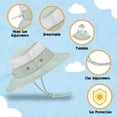thumbnail image 4 of Protective Baby Bucket Sun Hat With UPF 50+ Protection Adjustable Infant Summer Beach Hats For Boy & Girl Breathable Toddler Swim Pool Play Sunhat With Wide Brim 0-12 Months Light Grey XS, 48 CM, 4 of 5