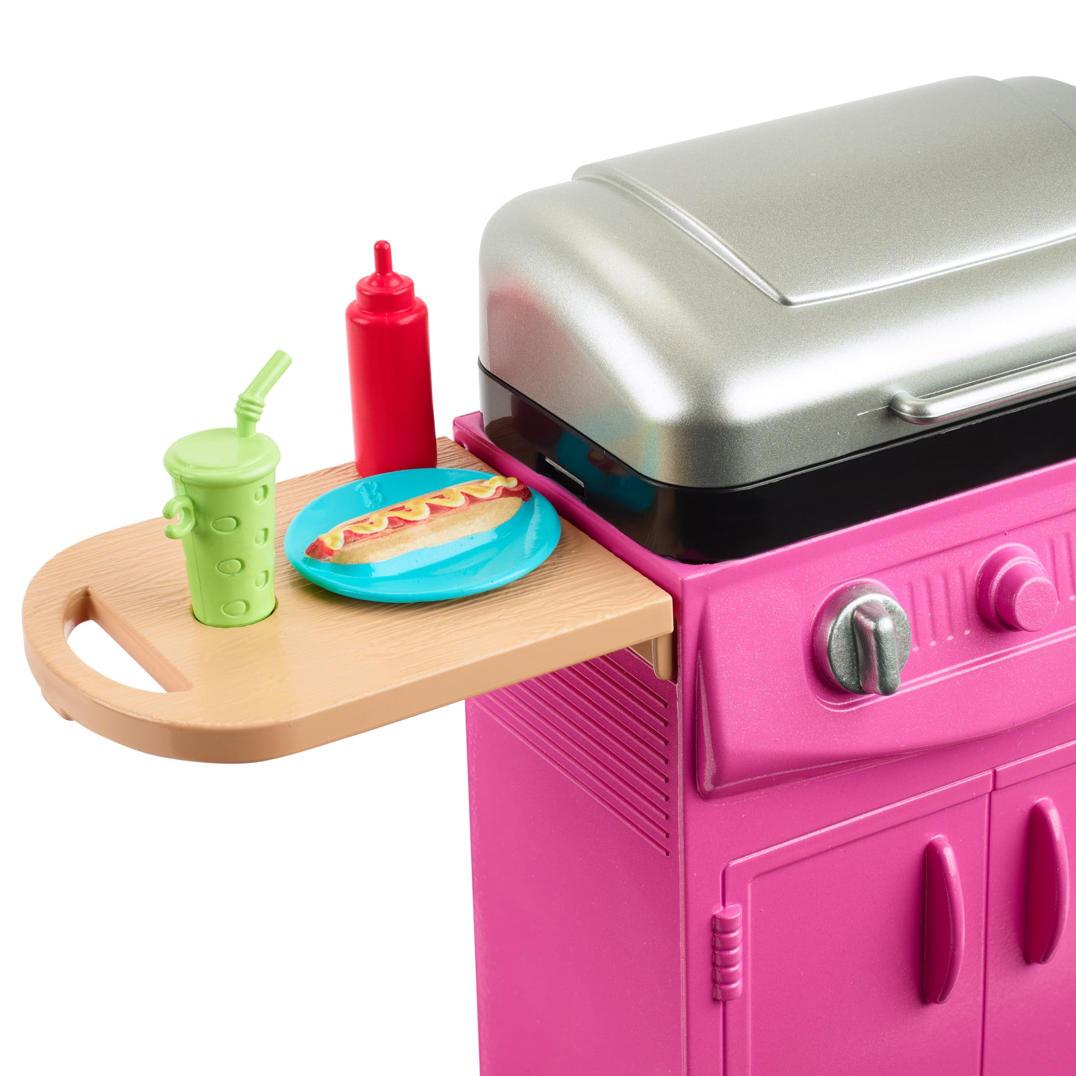 Barbie World Toy BBQ Grill Playset with Dollhouse Accessories