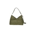 thumbnail image 2 of Time and Tru Women's River Soft Faux Suede Shoulder Hobo Bag, Olive, 2 of 5