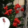 thumbnail image 4 of Beautynvta Christmas Red Glitter Berries Stems for Christmas Tree Decoration, 8.6'' Artificial Christmas Berry Picks for DIY Crafts Wreath Garland Xmas Tree Topper Decor, 4 of 6