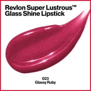 Revlon Super Lustrous Glass Shine Lipstick, Moisturizing Lipstick with Aloe, 025 Glassy Ruby, 0.15 oz