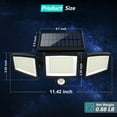 thumbnail image 4 of Solar Outdoor Lights 2500LM 210 LED Security Lights with Remote Control,3 Heads Motion Sensor Lights, IP65 Waterproof,270° Wide Angle Flood Wall Lights with 3 Modes(4 Pack), 4 of 8