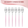 thumbnail image 3 of Smarty Silver with Pink Handle Moderno Disposable Plastic Dinner Forks 240ct, 3 of 5