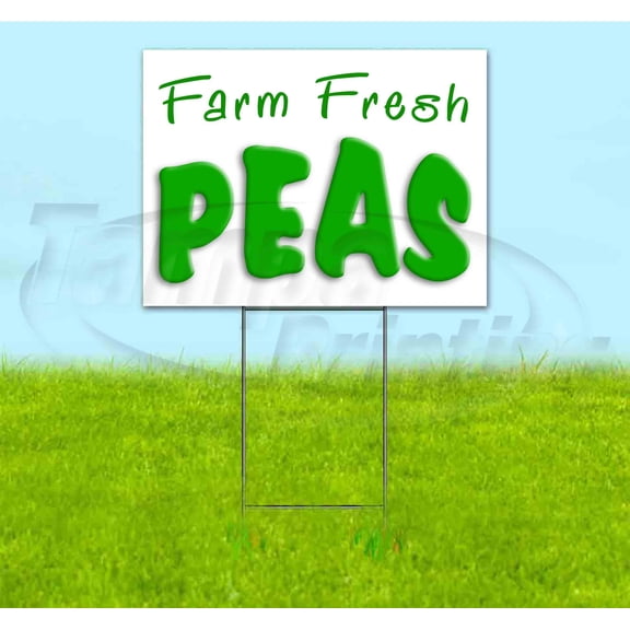 Farm Fresh Peas (18" x 24") Yard Sign, Includes Metal Step Stake
