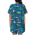 thumbnail image 3 of Kdxio Cartoon Transportations Print Pajamas Sets for Women Short-Sleeved Pjs with Lounge Shorts Two Piece Sleepwear S-4XL, 3 of 8