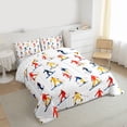 thumbnail image 3 of Feelyou Eat Sleep Skiing Queen Comforter Set, Outdoor Sports Bedding Comforter Set, 3pcs, 3 of 8