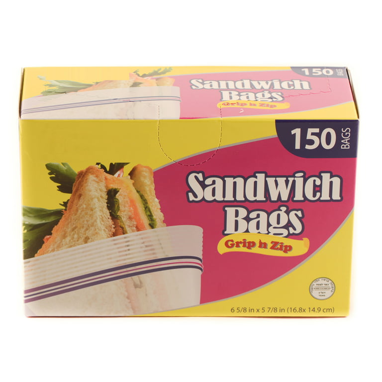 [1 Pack] Disposable Plastic Resealable Sandwich Bags - Food Storage Kosher  Grip N Zip Bags - Great for Snacks, Food Prep, Travel, Meal Prep, School