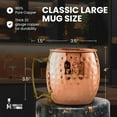 thumbnail image 3 of Moscow Mule Mugs - 100% Pure Copper Mugs Set of 4 - Food Safe 16 oz Premium Moscow Mule Cups Set of 4 - Solid Copper Cups for Drinking - Handcrafted Premium Gift, 3 of 7