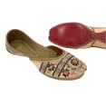 thumbnail image 2 of Women's Punjabi Jutti For Wedding Indian Shoes Gift For Her Ballet Flat Shoes Handmade Mojari Juti 
US 6/ EURO 36, 2 of 5